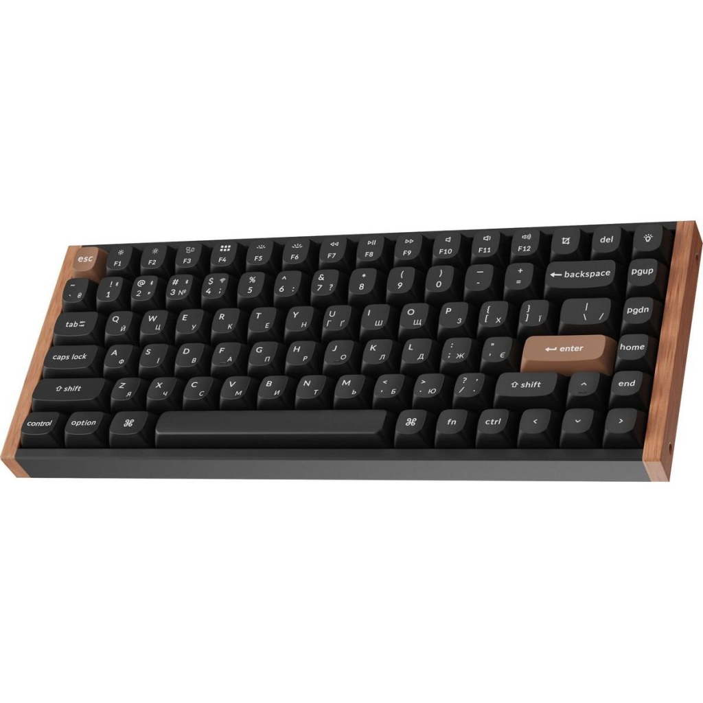 Клавіатура Keychron K2HE Gateron Double-Rail Magnetic Nebula Hot-swap QMK Wireless/Bluetooth/USB-А UA Wood/Black (K2H-F1-UA)