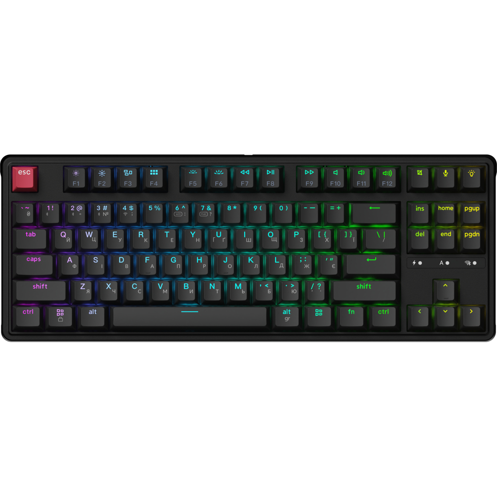 Клавіатура Keychron C3 Max Super Red Switch RGB Wireless/Bluetooth/USB UA Black (C3M-H1-UA)