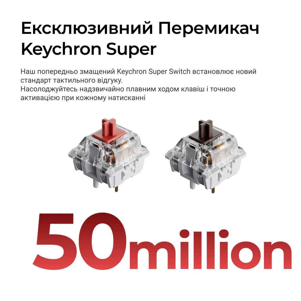 Клавіатура Keychron C3 Max Super Red Switch RGB Wireless/Bluetooth/USB UA Black (C3M-H1-UA)