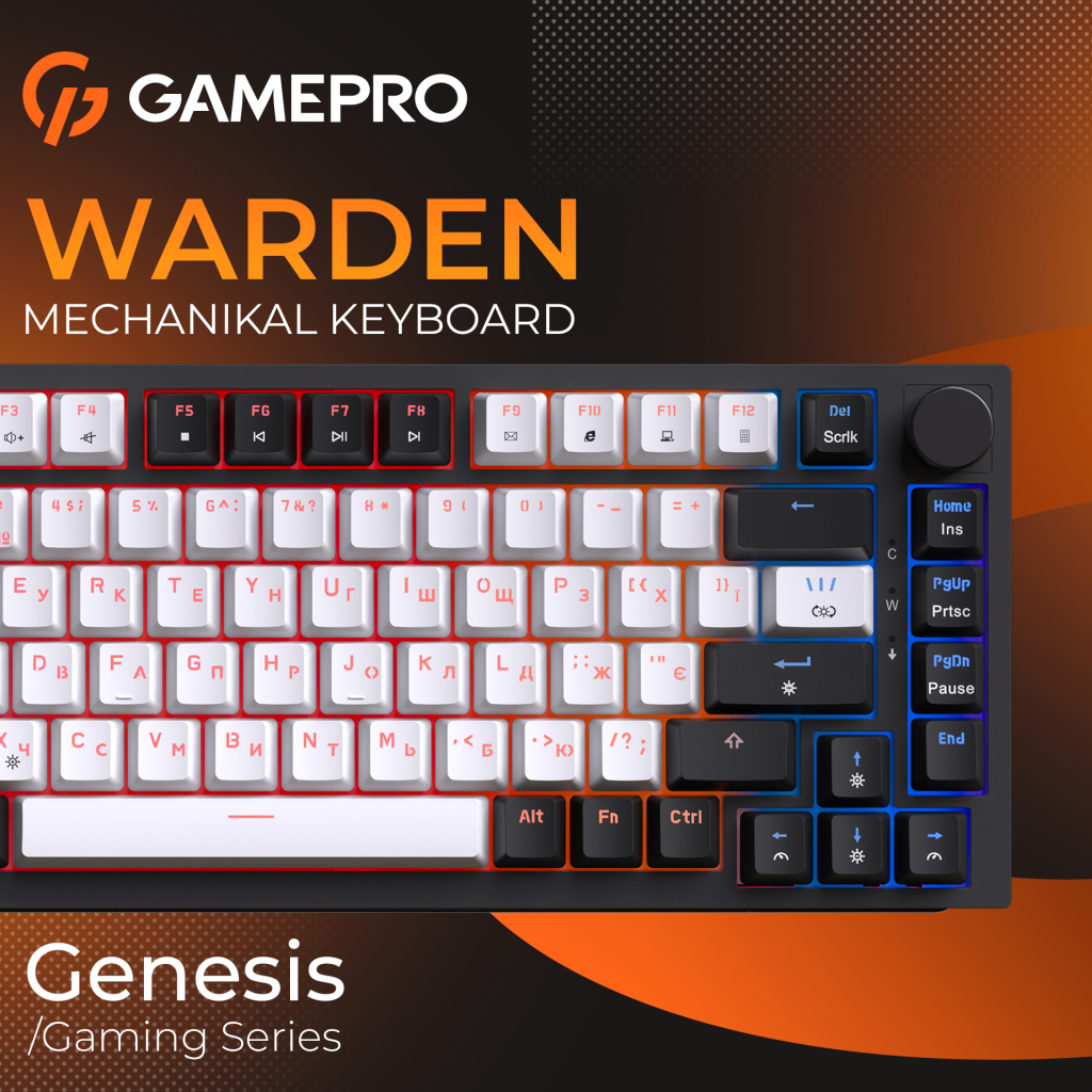Клавіатура GamePro MK160 V2 Warden QLAB Sakura Linear RGB USB UA Black (MK160-V2-B-QS)