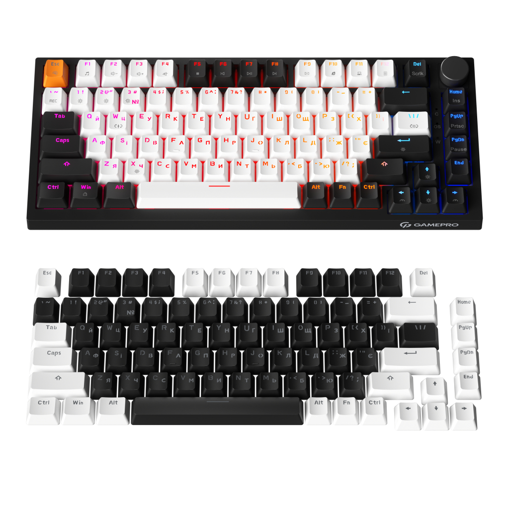 Клавіатура GamePro MK160 V2 Warden QLAB Sakura Linear RGB USB UA Black (MK160-V2-B-QS)