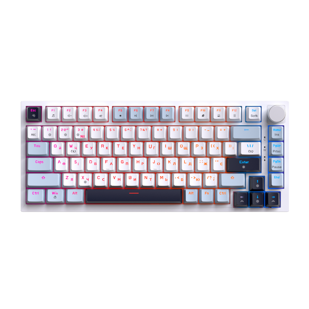 Клавіатура GamePro MK160 V2 Warden QLAB Sakura Linear RGB USB UA White (MK160-V2-BL-QS)