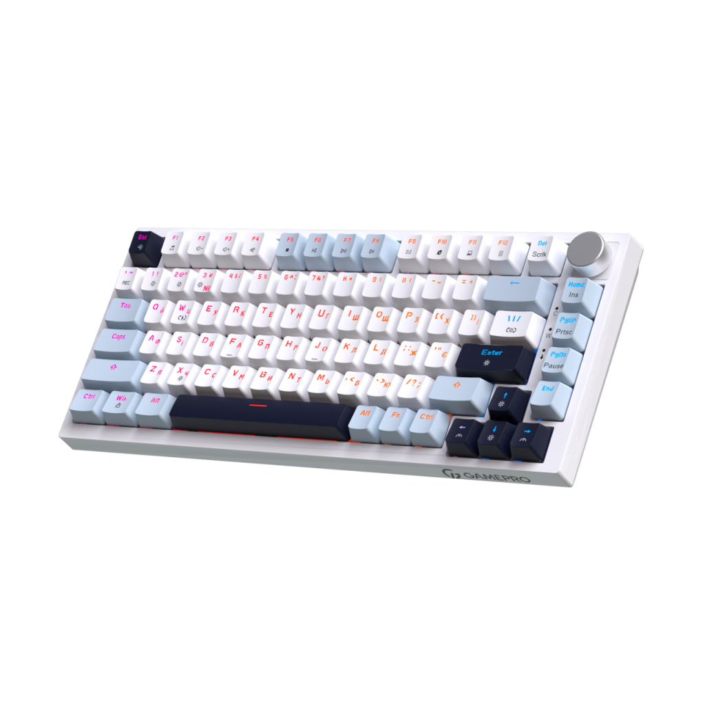 Клавіатура GamePro MK160 V2 Warden QLAB Sakura Linear RGB USB UA White (MK160-V2-BL-QS)