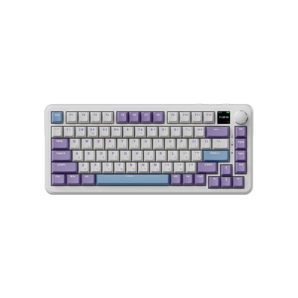 Клавіатура Ajazz AK820 MAX Magnetic switches Purple RGB USB/Wireless/Bluetooth UA Purple (AK820MAX-M-PWB)