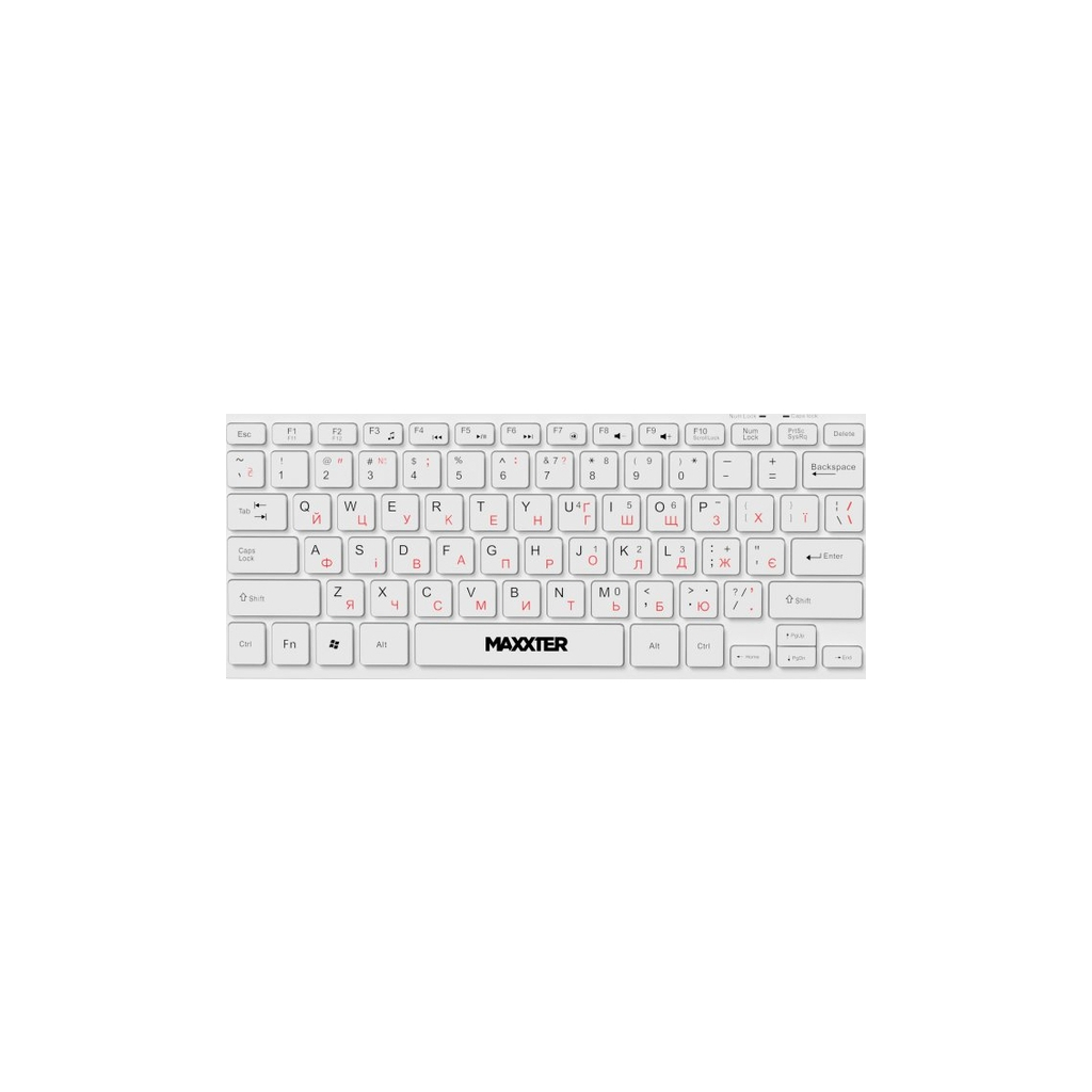 Клавіатура Maxxter KBM-C01W-UA USB UA White (KBM-C01W-UA)
