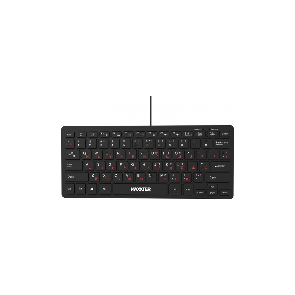 Клавіатура Maxxter KBM-C01B-UA USB UA Black (KBM-C01B-UA)