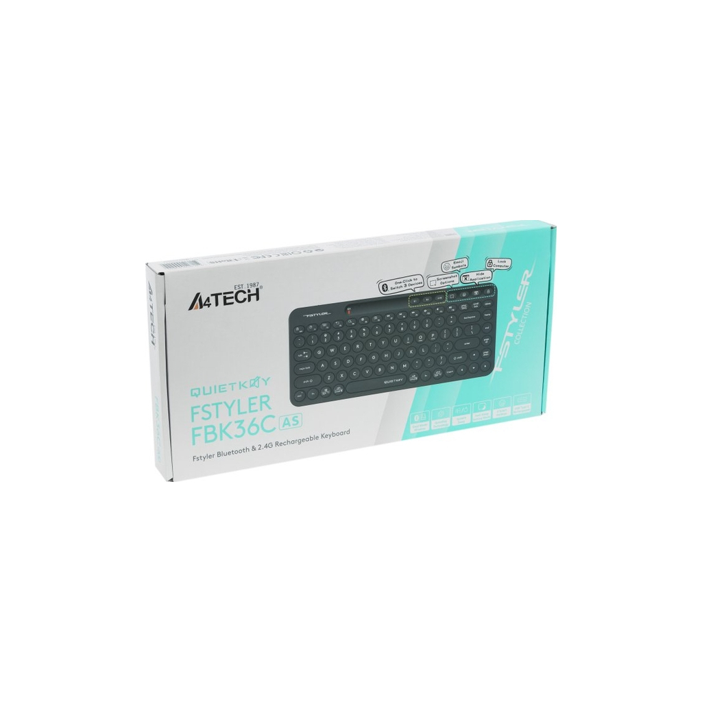 Клавіатура A4Tech FBK36C Wireless/Bluetooth Black (4711421000222)