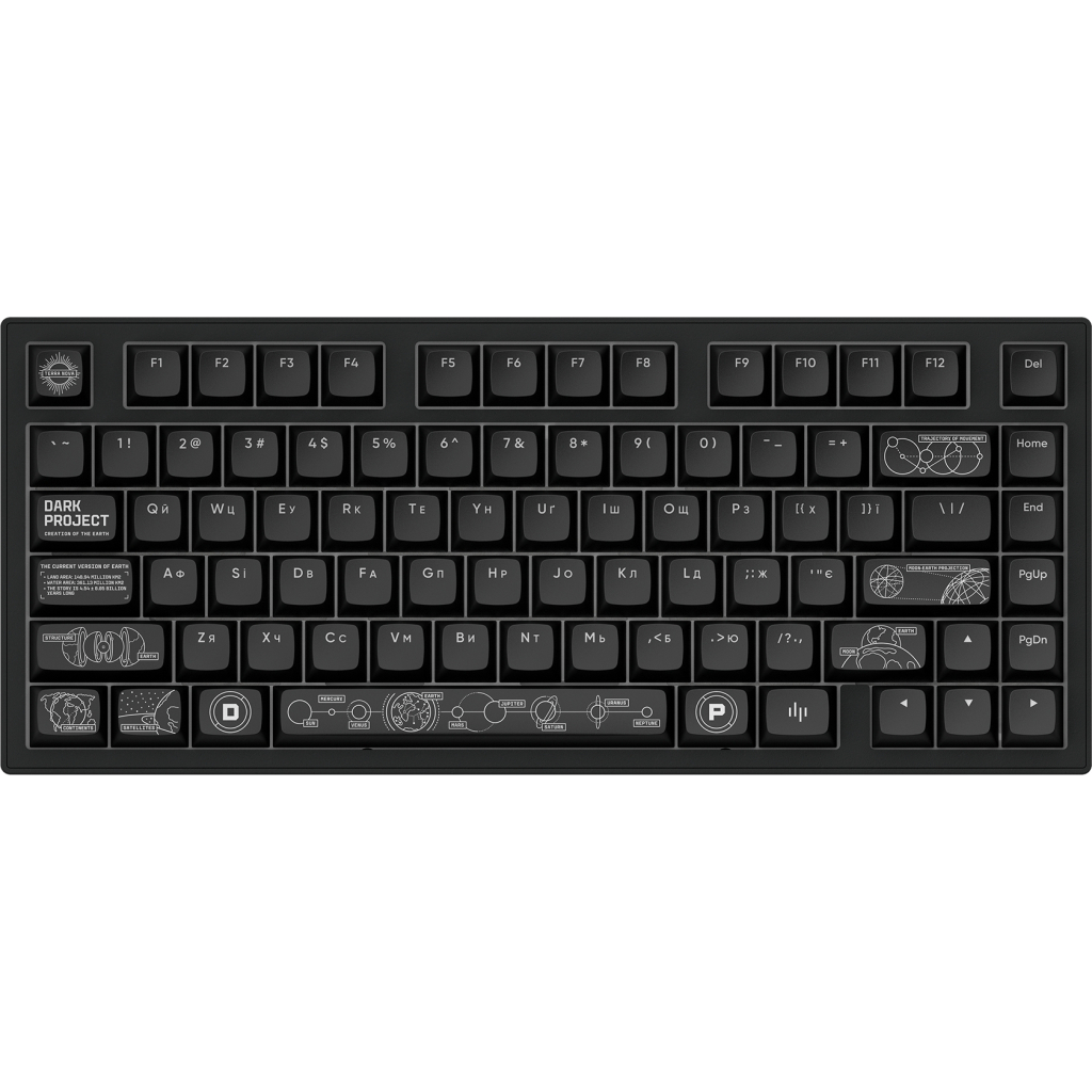 Клавіатура Dark Project ALU81 Terra Nova PBT RGB Mech G3MS Moonstone Black (DPKB_NOVA_81_ANSI_BLACK_UA)
