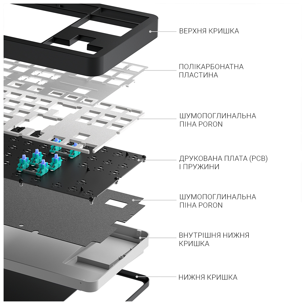 Клавіатура Dark Project ALU87 Bushido ABS RGB Mech G3MS Moonstone Black/White (DPKB_BUSHIDO_87_ANSI_UA)