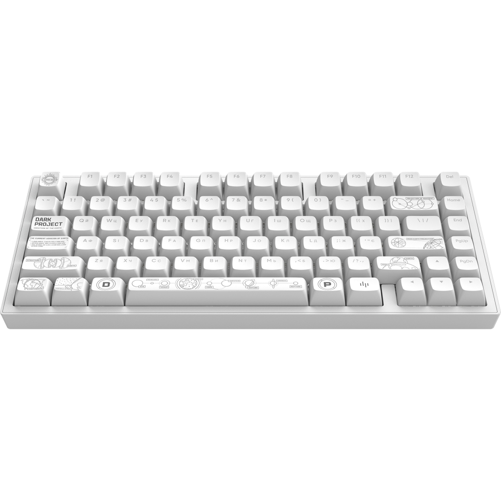 Клавіатура Dark Project ALU81 Terra Nova PBT RGB Mech G3MS Moonstone White (DPKB_NOVA_81_ANSI_WHITE_UA)