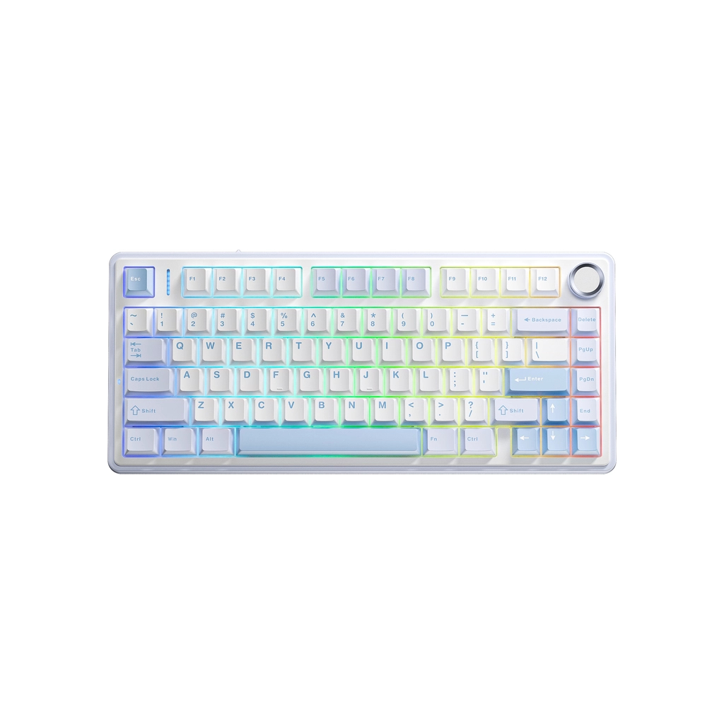 Клавіатура Aula F75 Gasket Greywood V3 switch Hot-Swap PBT Wireless/Bluetooth/USB Blue (6948391208633)