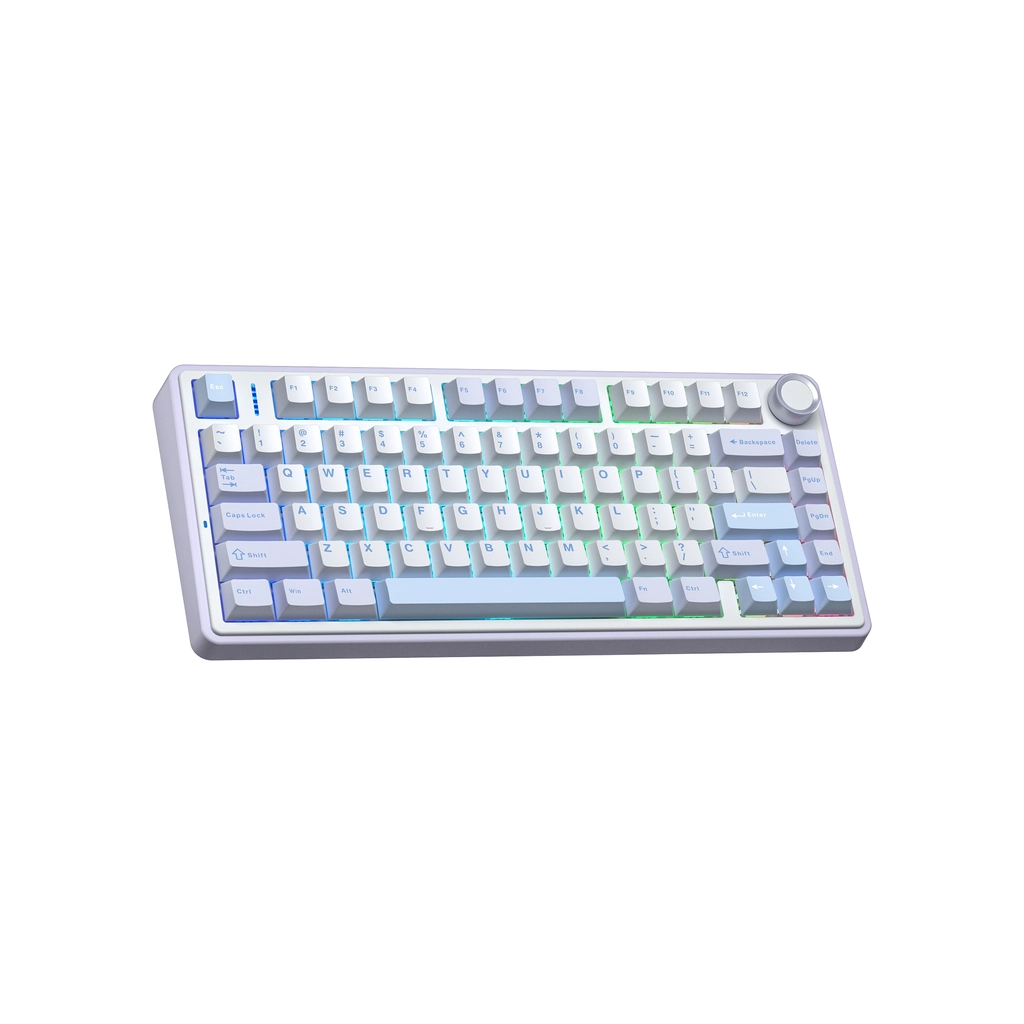 Клавіатура Aula F75 Gasket Greywood V3 switch Hot-Swap PBT Wireless/Bluetooth/USB Blue (6948391208633)