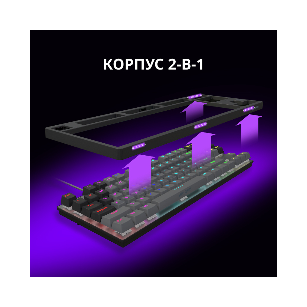 Клавіатура Lorgar Azar 514TKL RGB Mechanical USB UA White/Grey (LRG-GK514TKL-WH-UA)