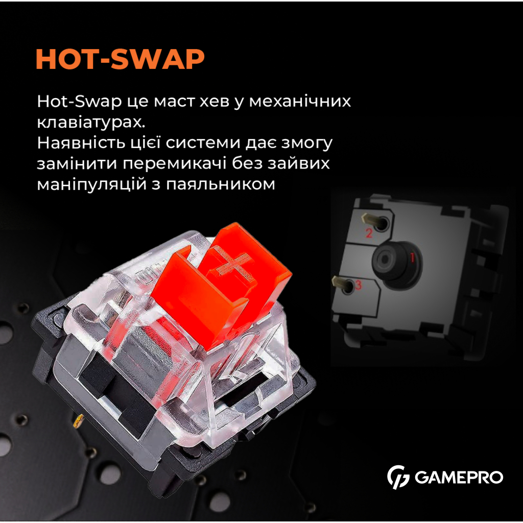 Клавіатура GamePro MK180W Hot-Swap Red Swich RGB USB UA White (MK180W)