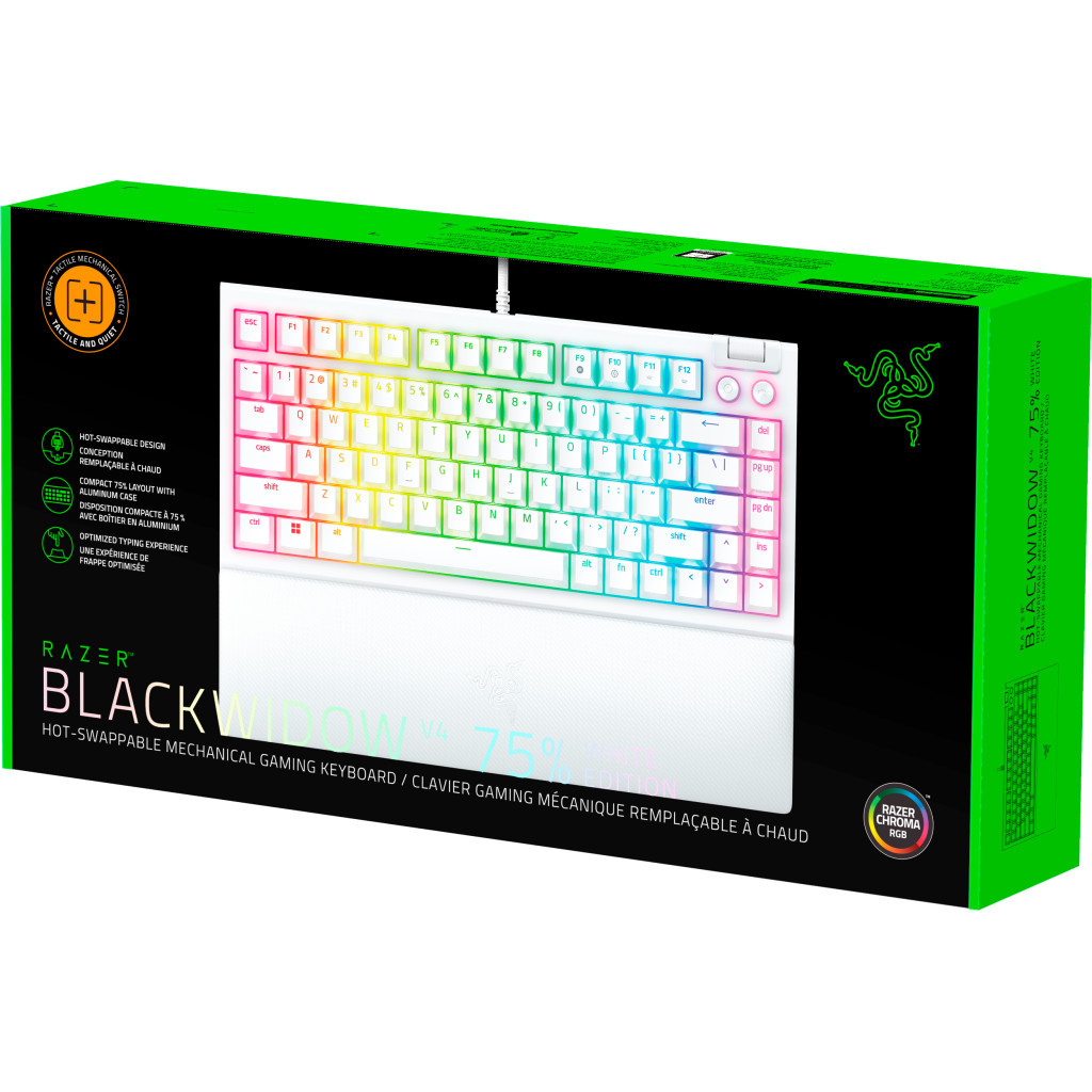 Клавіатура Razer BlackWidow V4 75% USB UA White (RZ03-05001700-R3M1)