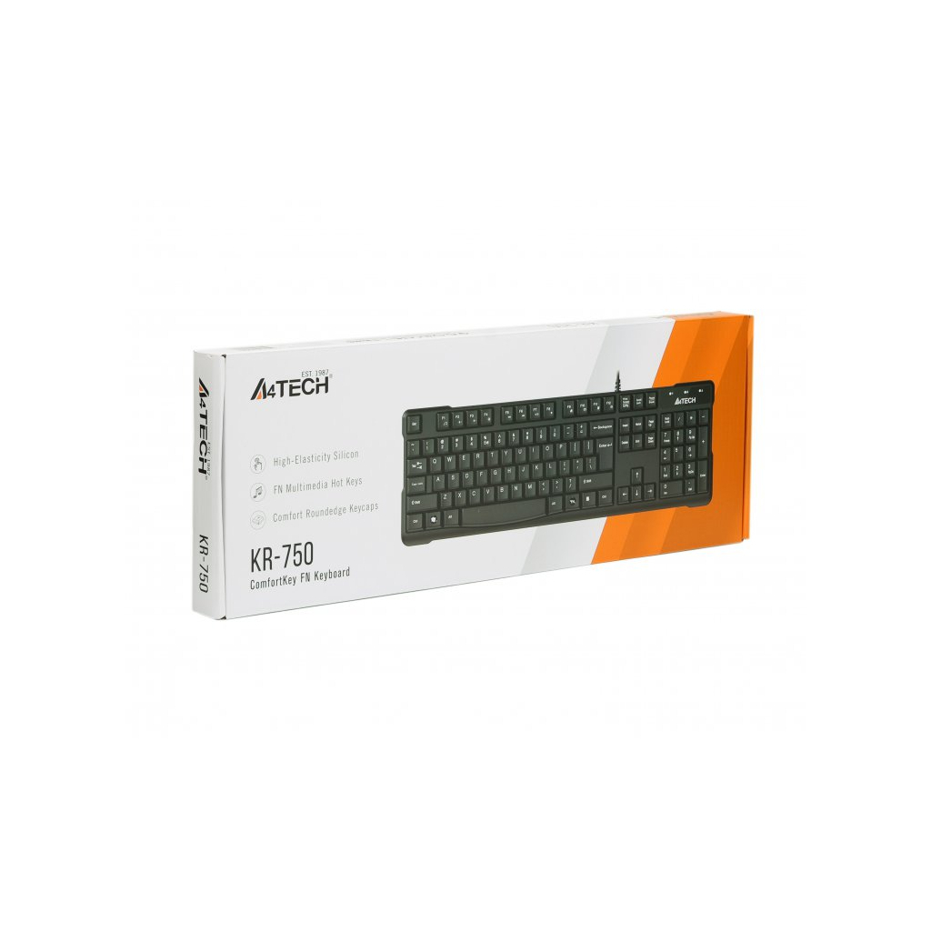 Клавіатура A4Tech KR-750-BLACK-US (4711421805827)