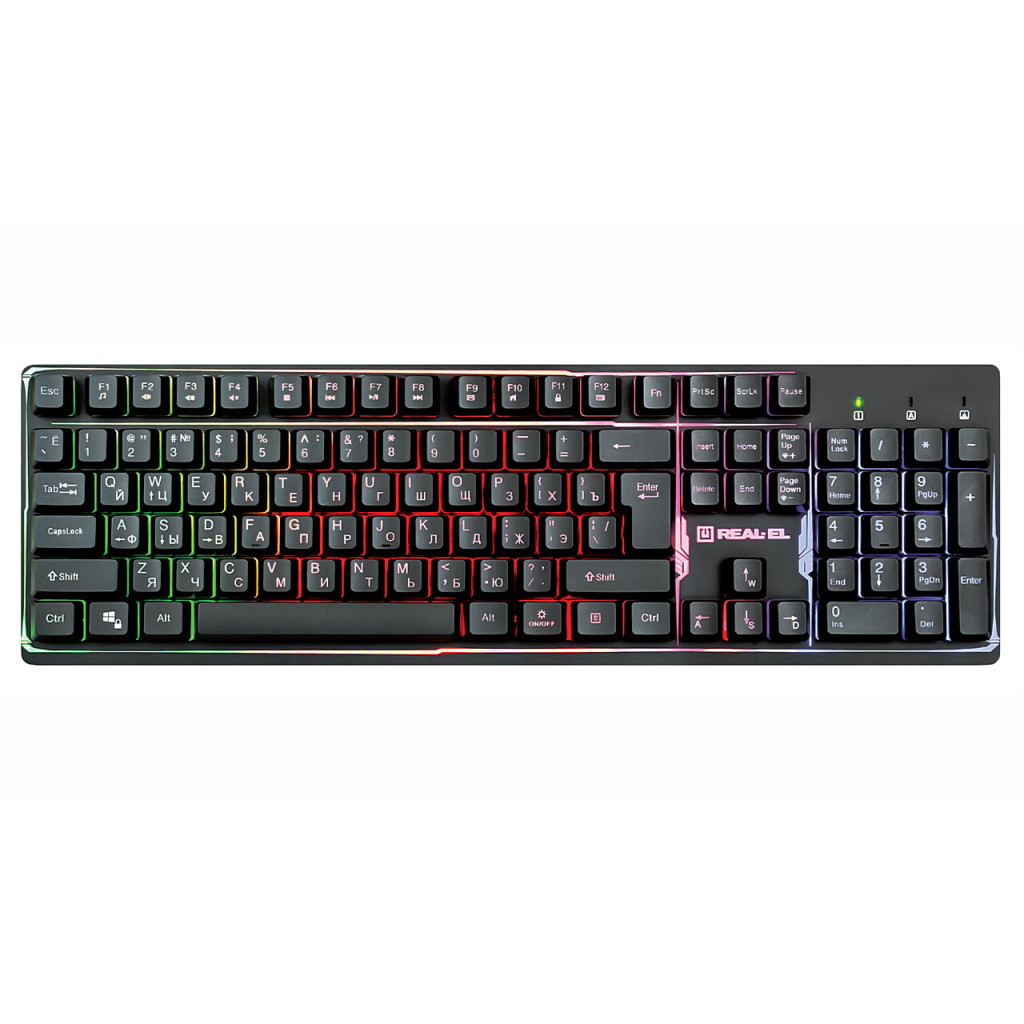 Клавіатура REAL-EL 7011 Comfort Backlit Black (EL123100043)