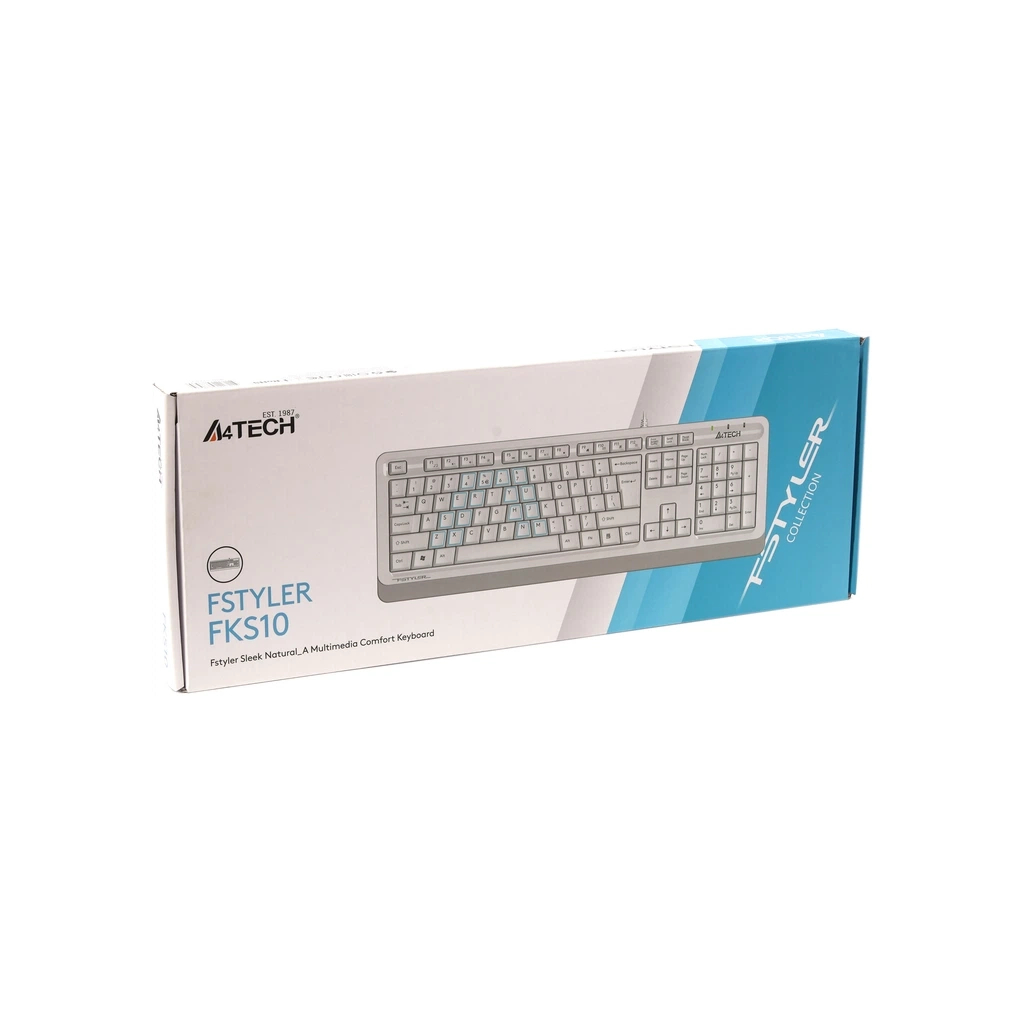 Клавіатура A4Tech FKS10 USB White (4711421963534)