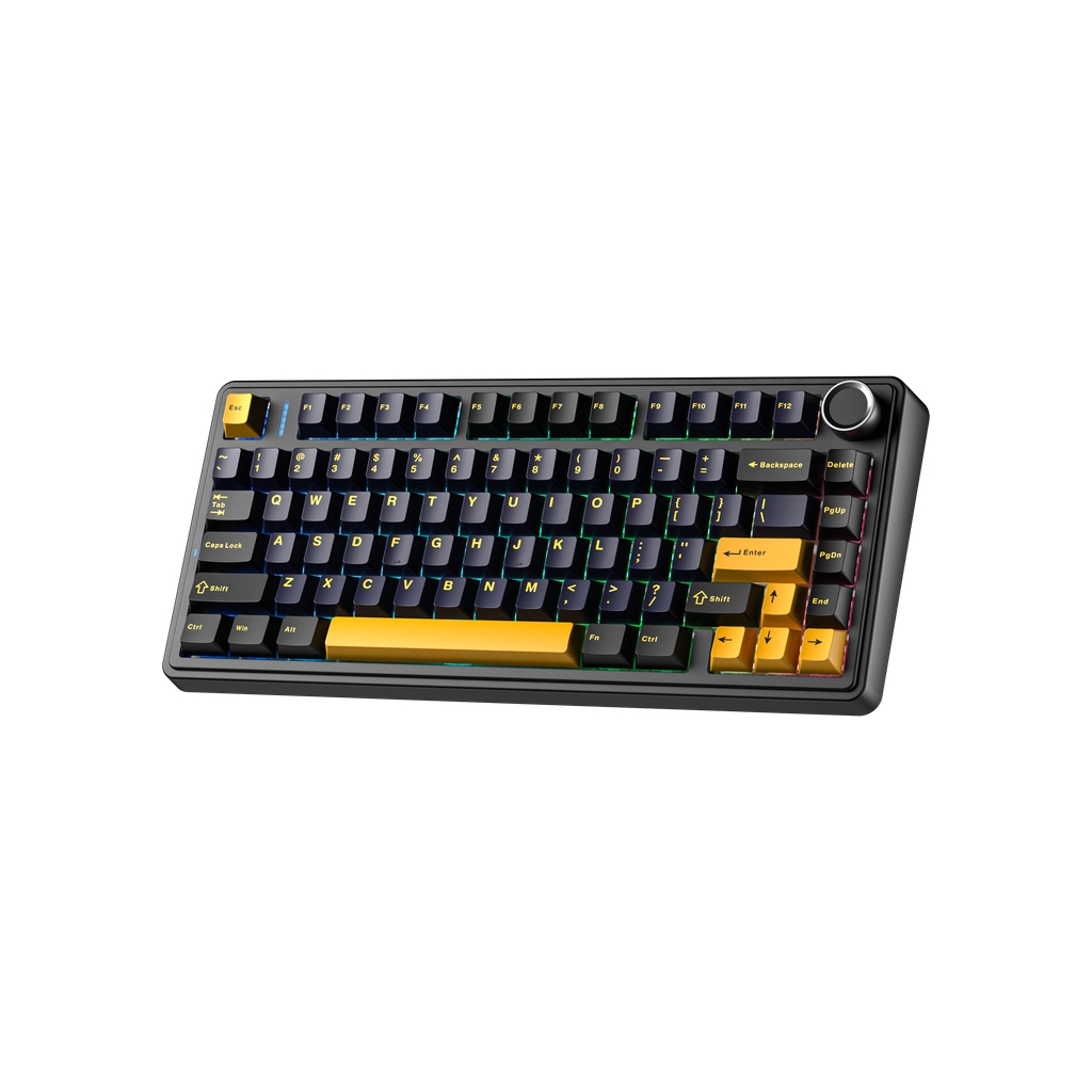 Клавіатура Aula F75 Gasket Greywood V3 switch Hot-Swap PBT Wireless/Bluetooth/USB Black (6948391208626)