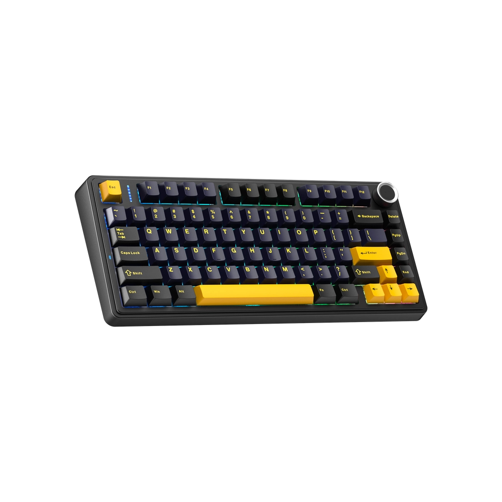 Клавіатура Aula F75 Gasket Greywood V3 switch Hot-Swap PBT Wireless/Bluetooth/USB Black (6948391208626)