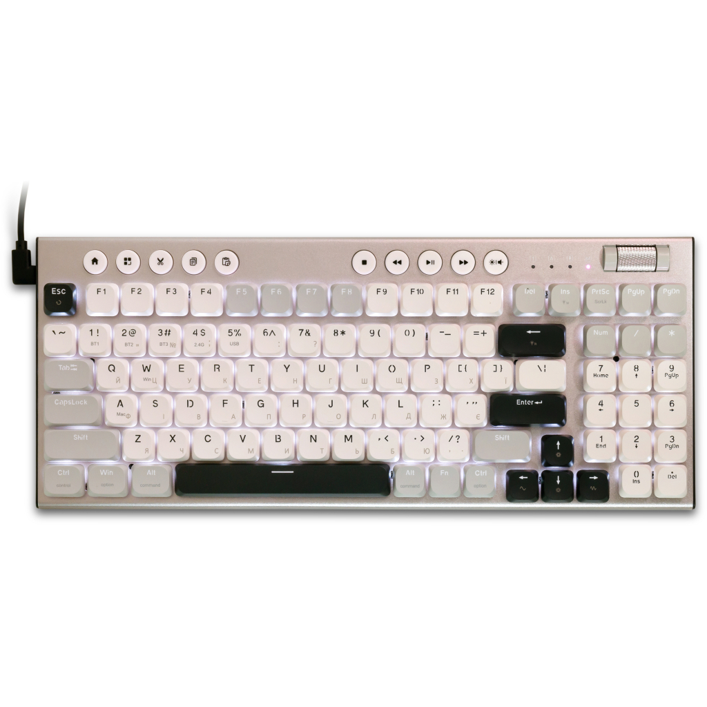 Клавіатура Thunderobot K96 Tri-mode Red Switch UA Grey (6932066308230)