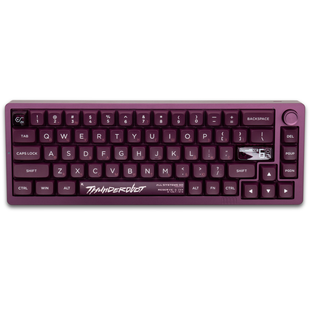 Клавіатура Thunderobot VIC68 Gateron Magnetic Jade Switch Purple USB UA (6932066317201)