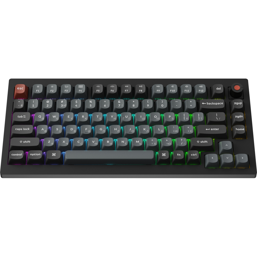 Клавіатура Keychron V1 8K Keychron Super Red Switch RGB USB UA Black (V1W-D1-UA)