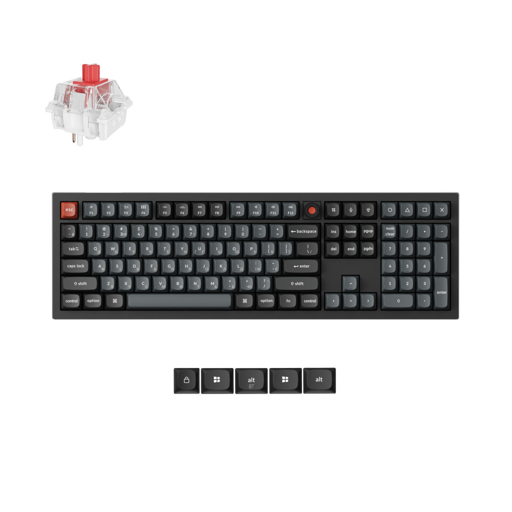 Клавіатура Keychron V6 8K Keychron Super Red Switch RGB USB UA Black (V6W-D1-UA)