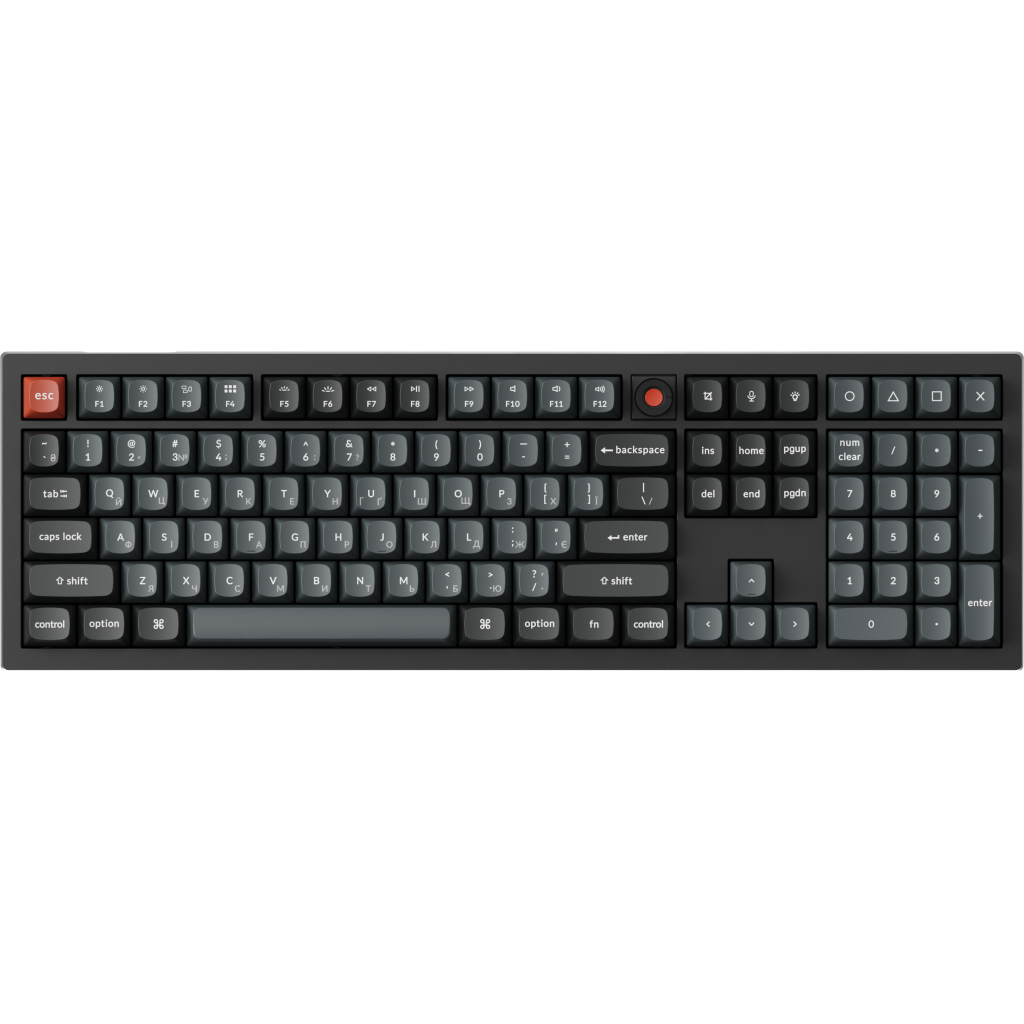 Клавіатура Keychron V6 8K Keychron Super Red Switch RGB USB UA Black (V6W-D1-UA)