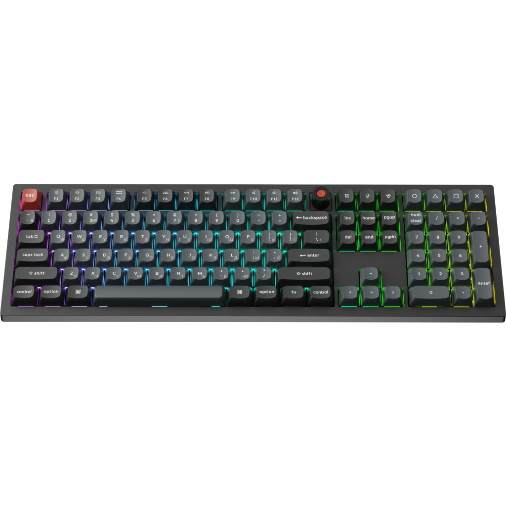 Клавіатура Keychron V6 8K Keychron Super Red Switch RGB USB UA Black (V6W-D1-UA)