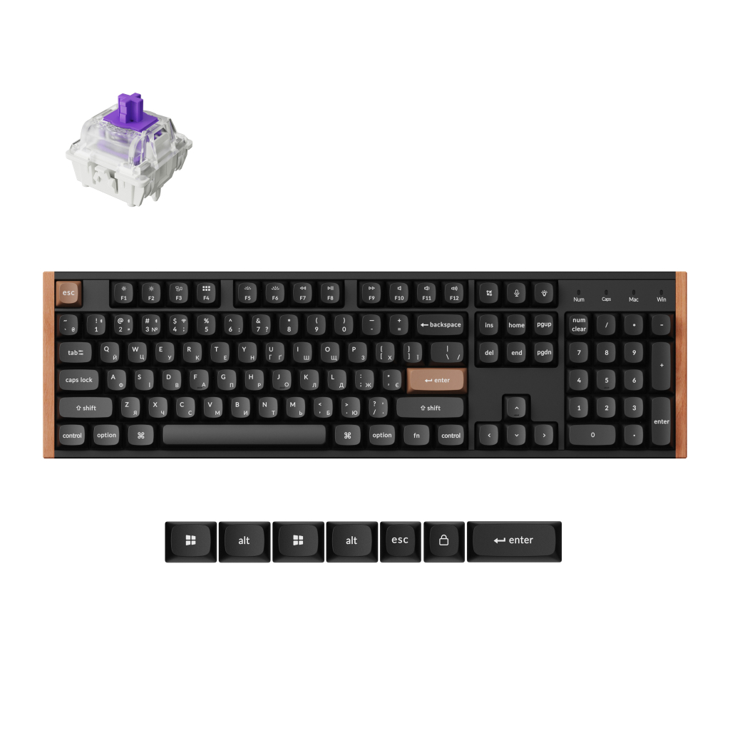 Клавіатура Keychron K10 HE Magnetic Switch RGB UA Black (K10H-F1-UA)
