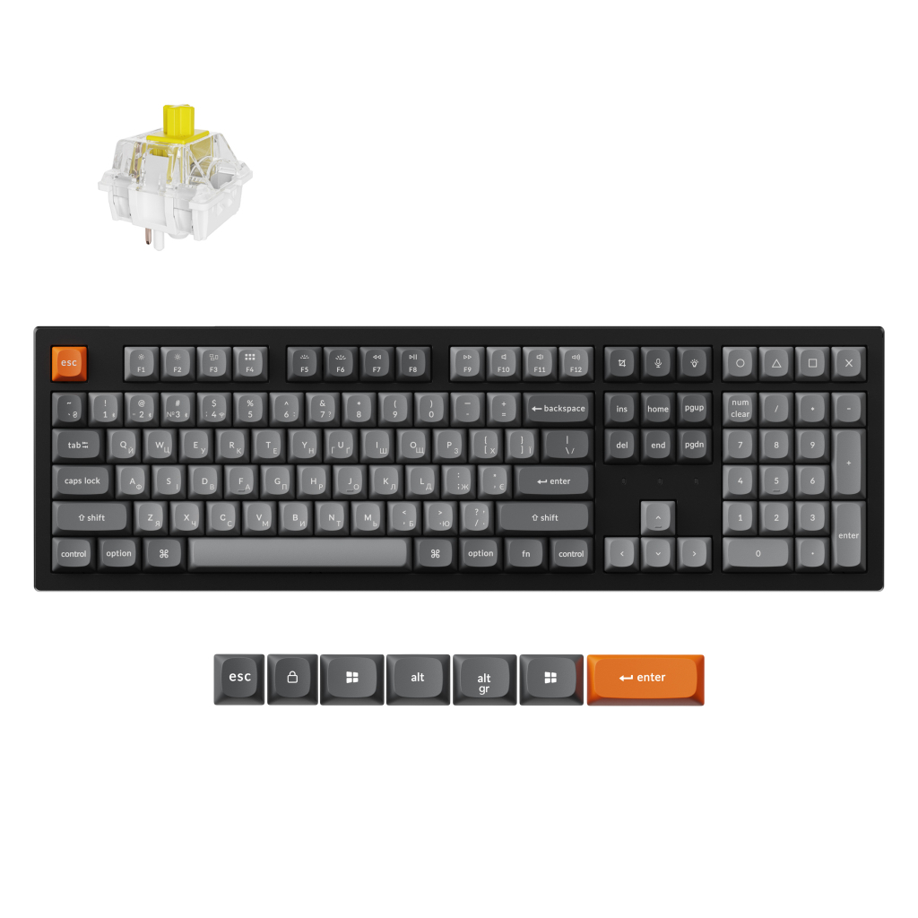 Клавіатура Keychron K10 Max Keychron Super Banana Switch RGB UA Black (K10M-H4-UA)