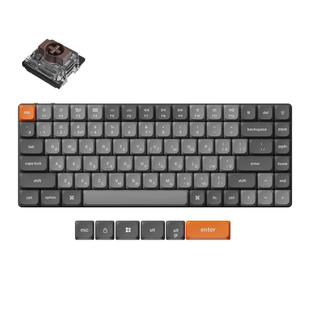 Клавіатура Keychron K3 Max Gateron Brown Switch RGB UA Black (K3M-H3-UA)