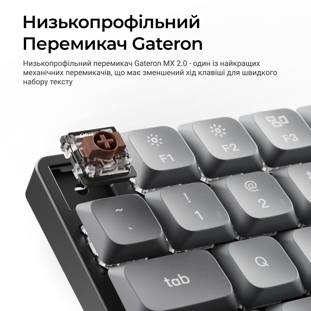 Клавіатура Keychron K3 Max Gateron Brown Switch RGB UA Black (K3M-H3-UA)