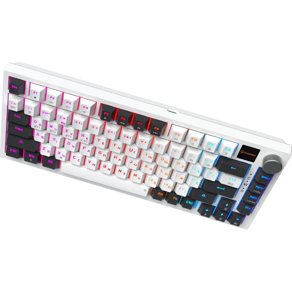 Клавіатура GamePro Asgard Valhalla Pro QLAB Sakura Switch RGB Bluetooth/Wireless/USB-C UA White (MK160-W-D-QS-PRO)