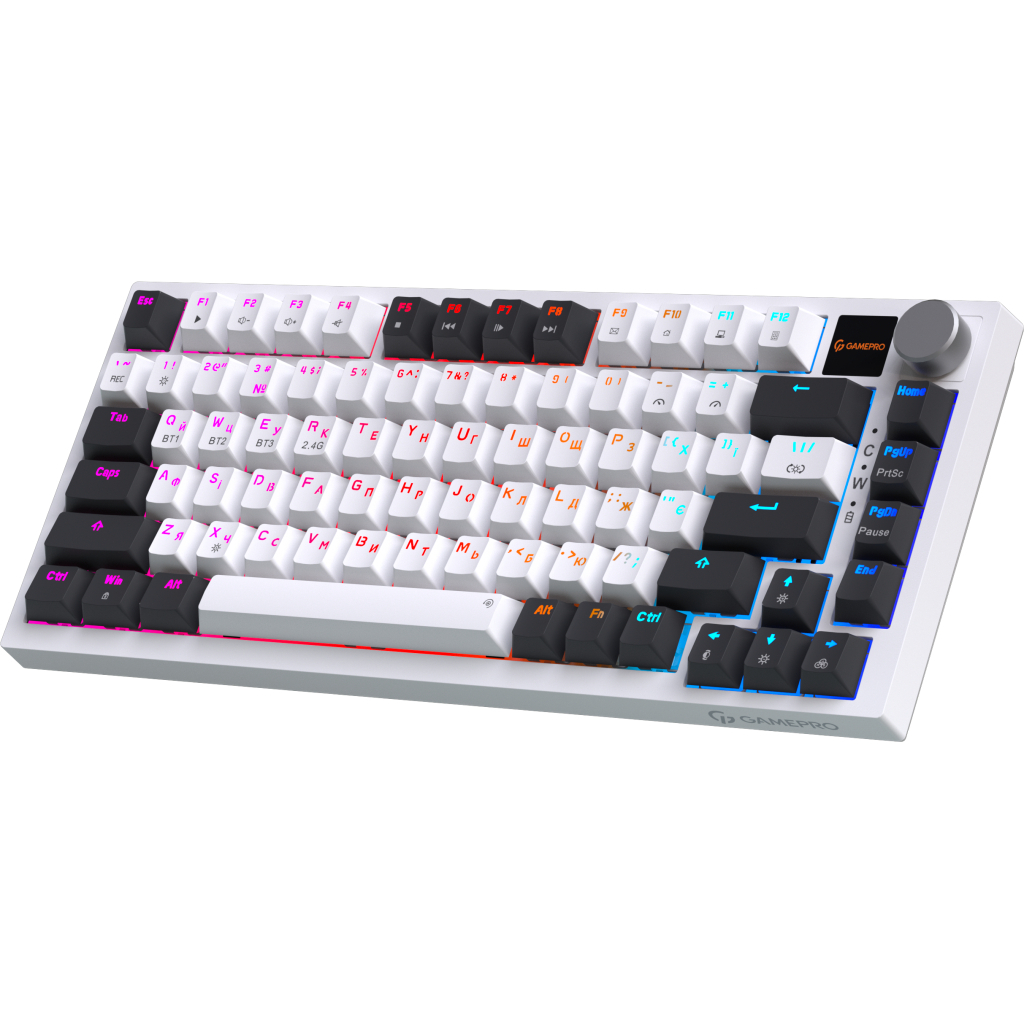 Клавіатура GamePro Asgard Valhalla Pro QLAB Sakura Switch RGB Bluetooth/Wireless/USB-C UA White (MK160-W-D-QS-PRO)