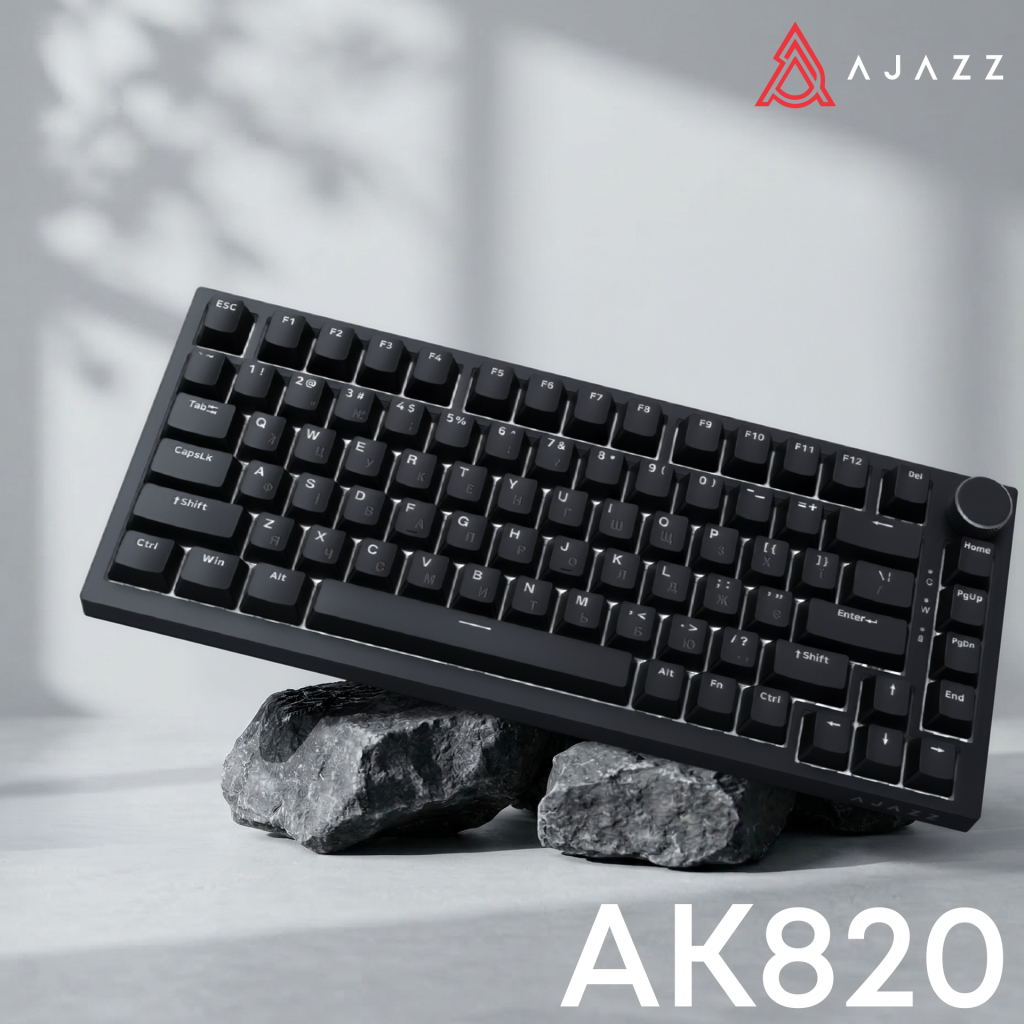 Клавіатура Ajazz AK820 Red Switch USB-C UA Black (AK820-R-B)