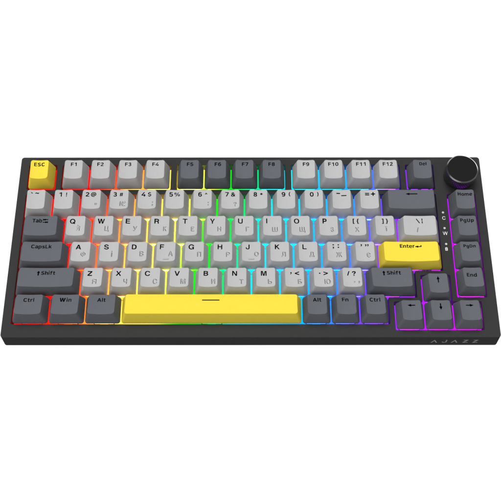 Клавіатура Ajazz AK820 Sea Salt Switch RGB USB-C UA Black (AK820-SS-BGY)