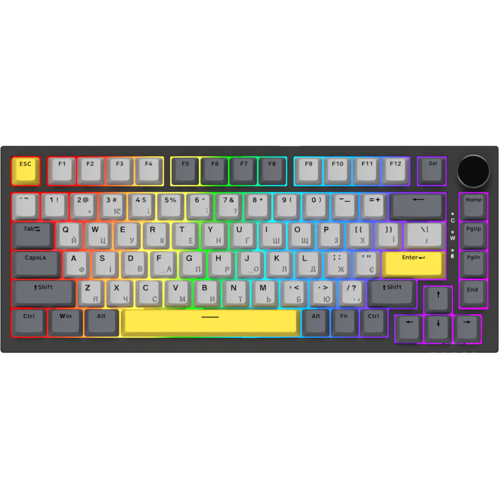 Клавіатура Ajazz AK820 Sea Salt Switch RGB USB-C UA Black (AK820-SS-BGY)