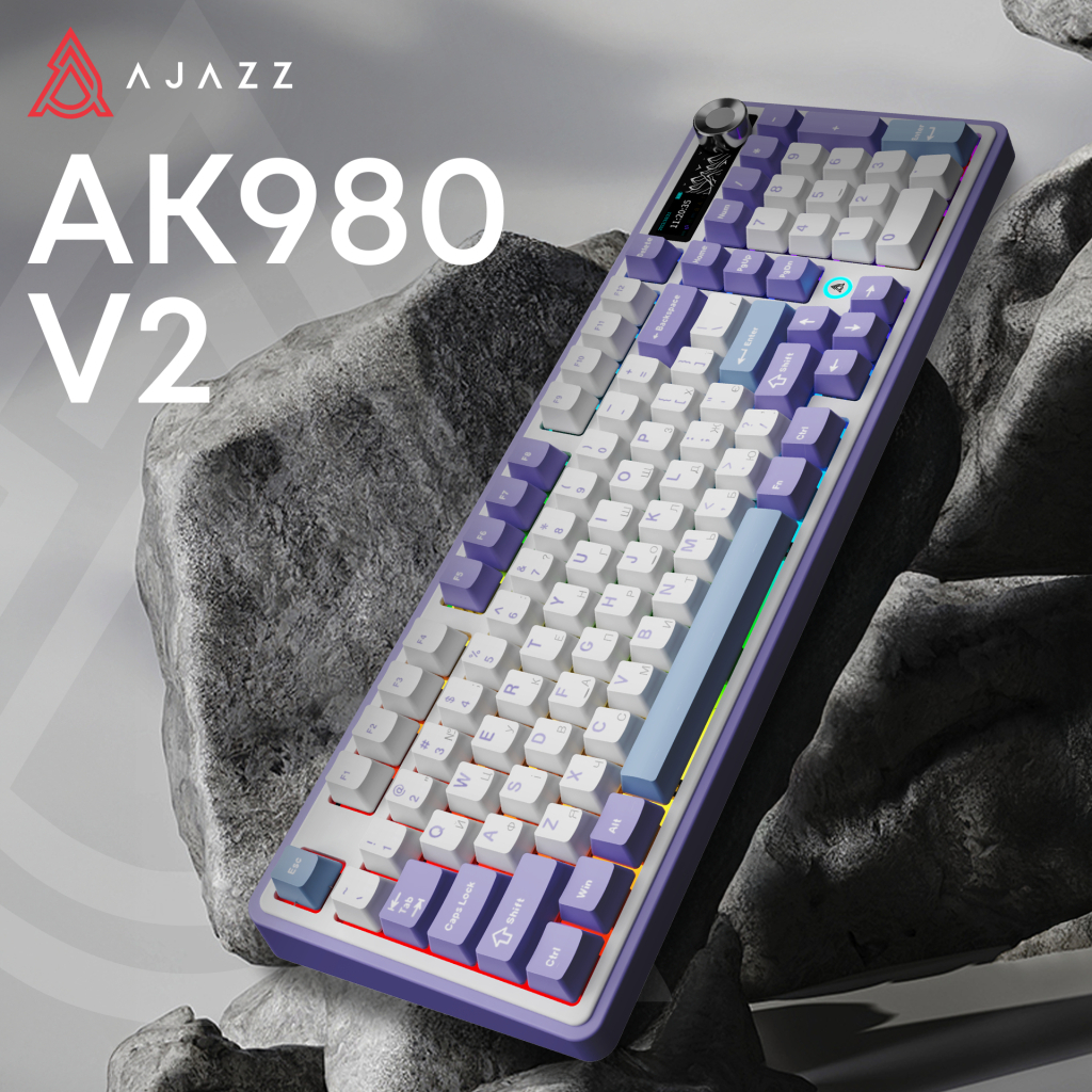Клавіатура Ajazz Maillard V2 Maillard Switch Wireless/Bluetooth/USB UA Purple/White/Blue (AK980-V2-M-PWB)
