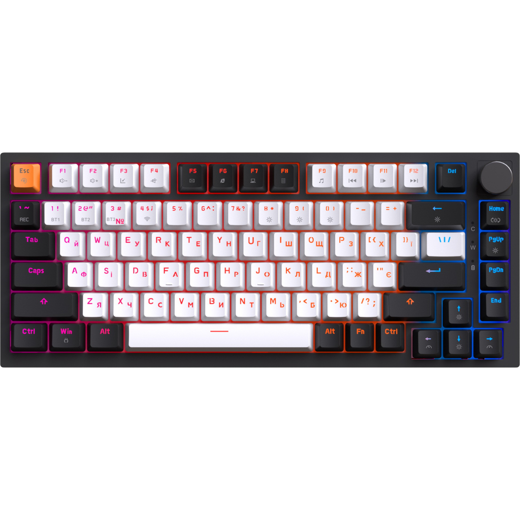 Клавіатура GamePro Asgard Valhalla QLAB Sakura Switch RGB Bluetooth/Wireless/USB-C UA Black (MK160-B-QS-PRO)