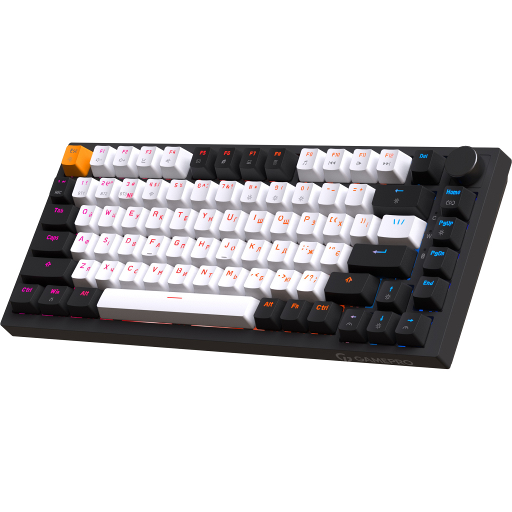 Клавіатура GamePro Asgard Valhalla QLAB Sakura Switch RGB Bluetooth/Wireless/USB-C UA Black (MK160-B-QS-PRO)