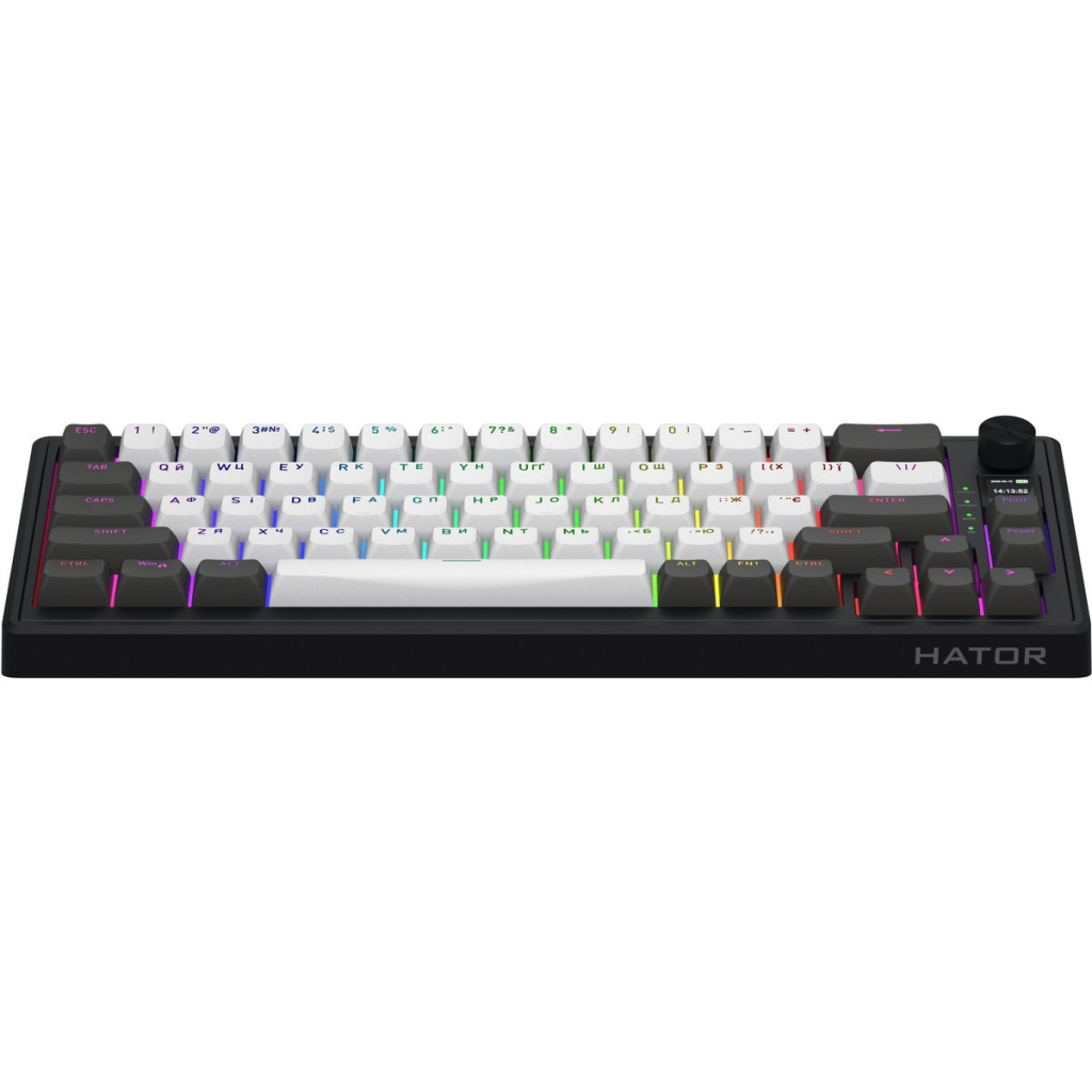 Клавіатура Hator Skyfall 65 Pro Aurum Vanila Silent RGB Wireless/Bluetooth/USB UA Grey/Black (HTK4160UA)