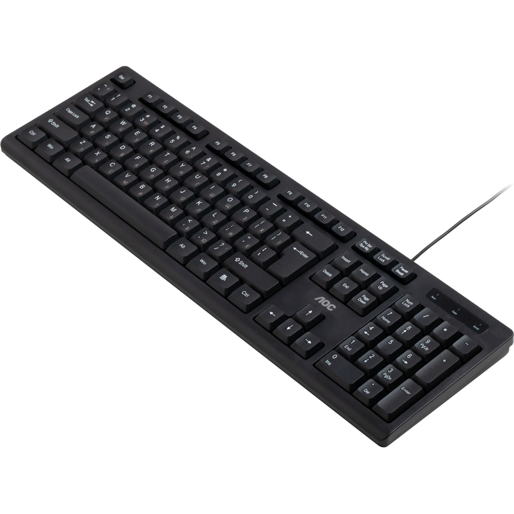 Клавіатура AOC KB100B USB UA Black (KB100B/97)