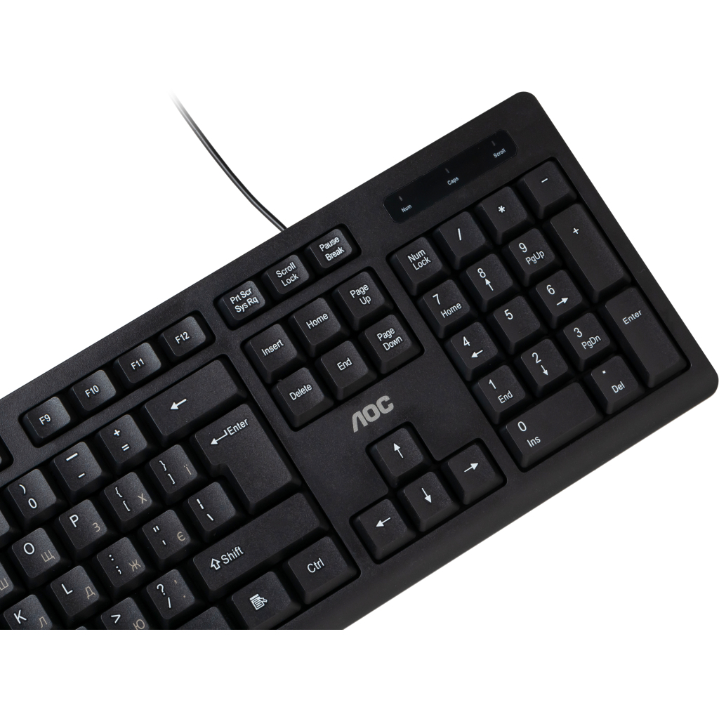 Клавіатура AOC KB100B USB UA Black (KB100B/97)