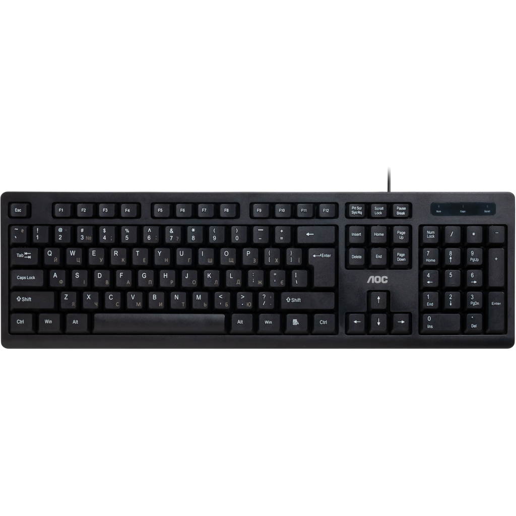 Клавіатура AOC KB100B USB UA Black (KB100B/97)