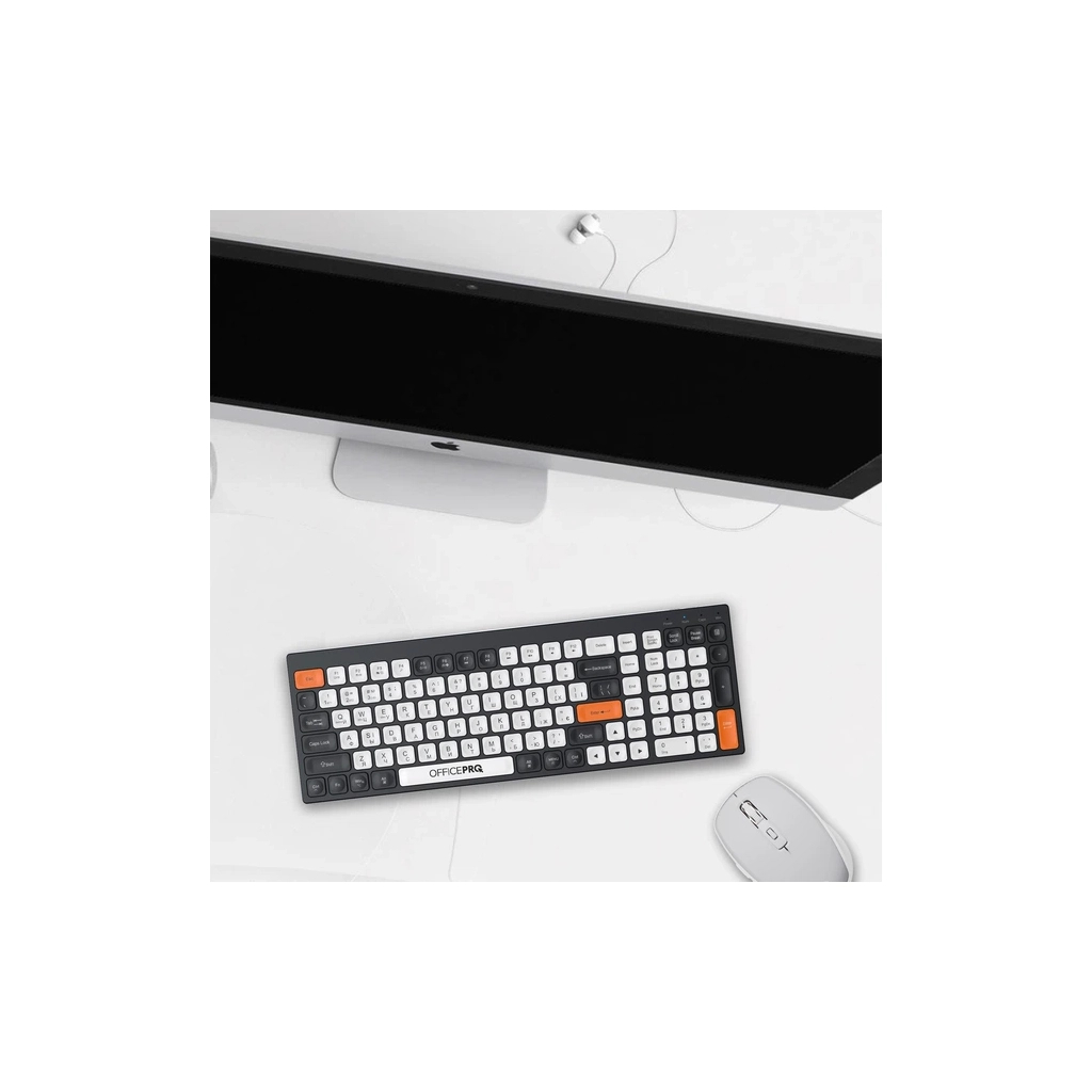 Клавіатура OfficePro SK985BO Bluetooth/Wireless UA Black/White (SK985BO)