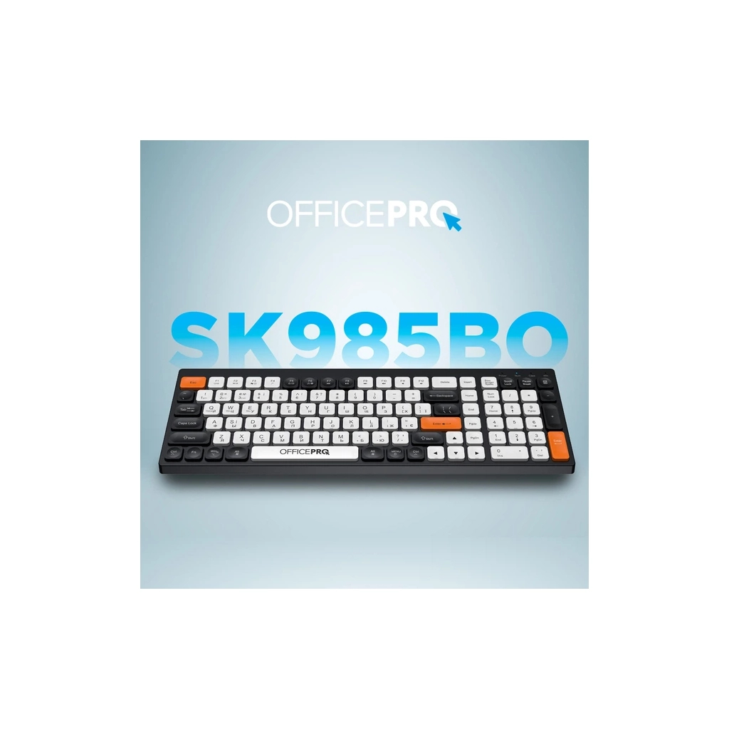 Клавіатура OfficePro SK985BO Bluetooth/Wireless UA Black/White (SK985BO)