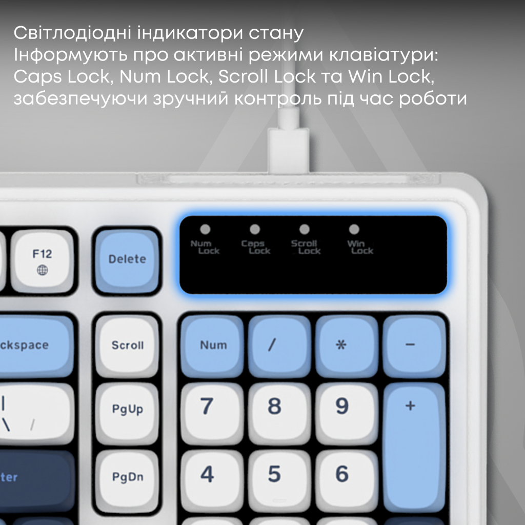 Клавіатура Ajazz AF98 USB UA White/Blue (AF98-GB)