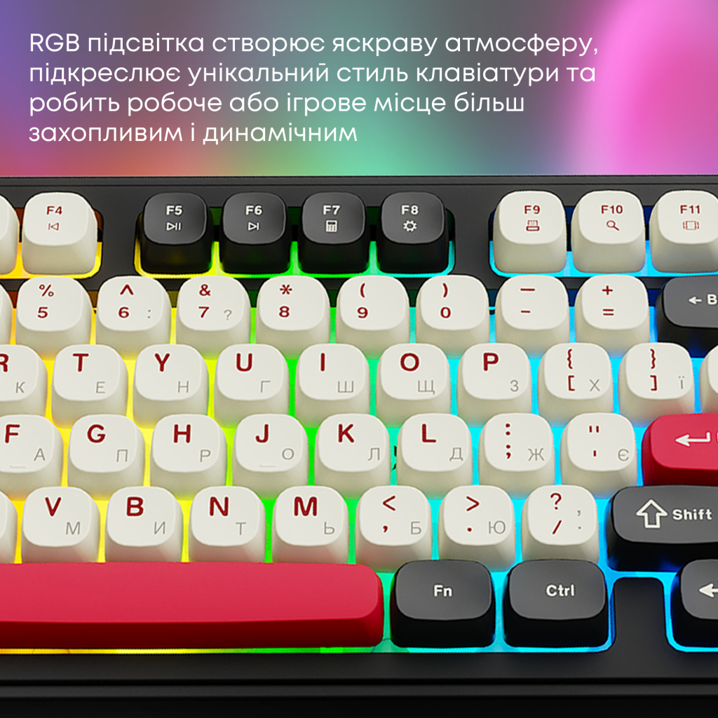 Клавіатура Ajazz AF98 Plus Wireless/Bluetooth/USB UA Black/White/Red (AF98-PLUS-BSR)